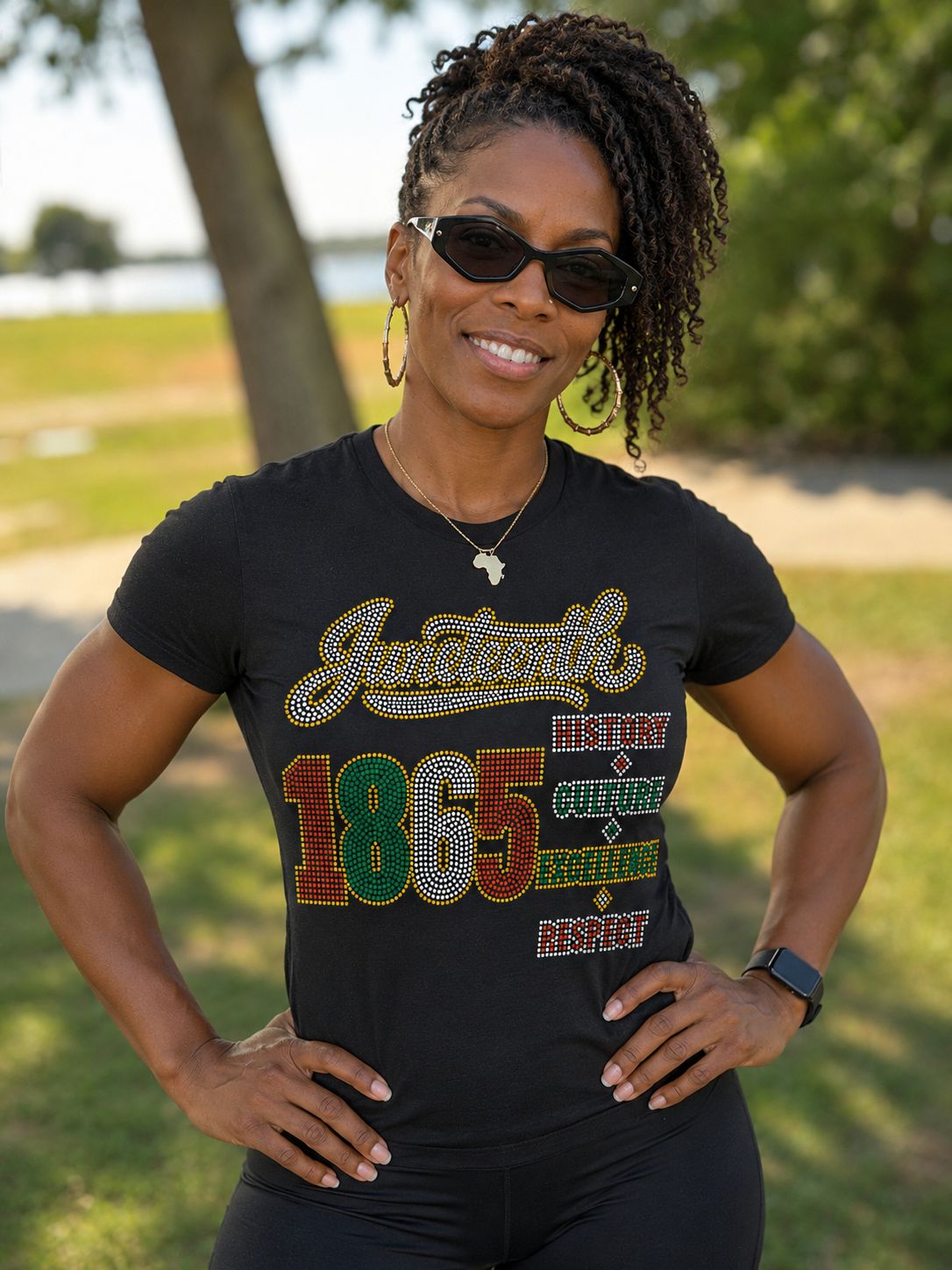 (2X-3X) Juneteenth Tee (Rhinestone)